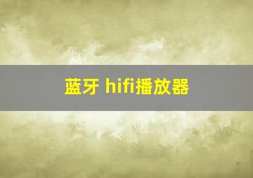 蓝牙 hifi播放器